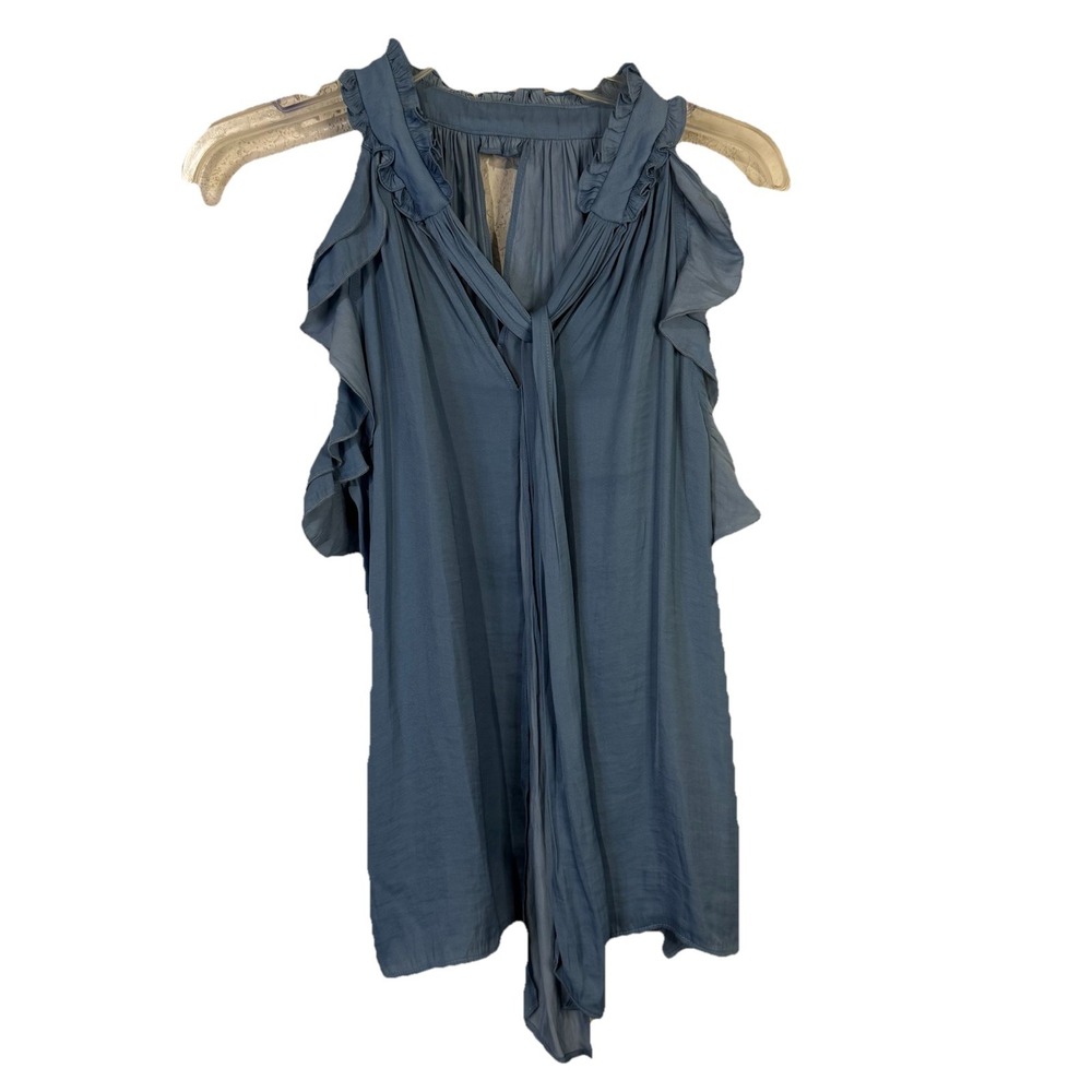 Marc‎ New York Andrew Marc Women 12 Blue Sleeveless Top Lightweight Flirty